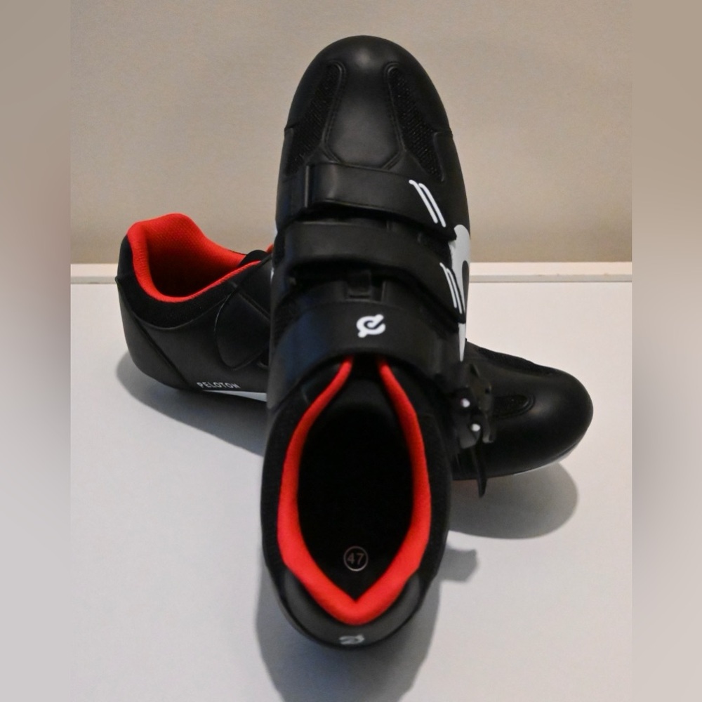 Peloton Cycling Shoes EU 47 (Men’s ~12–12.5) Black/Red Clip-In Road Bike Shoes - Picture 4 of 4
